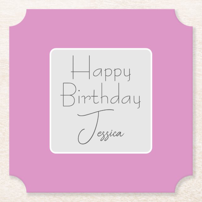 Posavasos de papel rosa perfecto (Anverso)