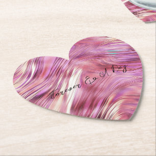 Posavasos De Papel Rosa Perla Rosa Dorado Glam Femenino