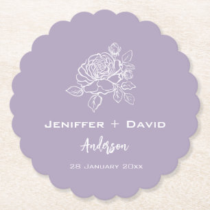 Posavasos De Papel Rosa Romántica Boda Personalizada/ Despedida de So