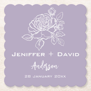 Posavasos De Papel Rosa Romántica Boda Personalizada/ Fiesta de Despe