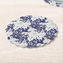 Posavasos De Papel Rosa romántico peony eucalipto línea dibujar púrpu