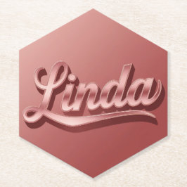 Posavasos De Papel Rosa Rosa Gold Linda Coaster