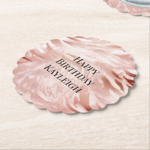 Posavasos De Papel Rosa Rubor rosa Zebra Animal