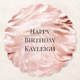 Posavasos De Papel Rosa Rubor rosa Zebra Animal