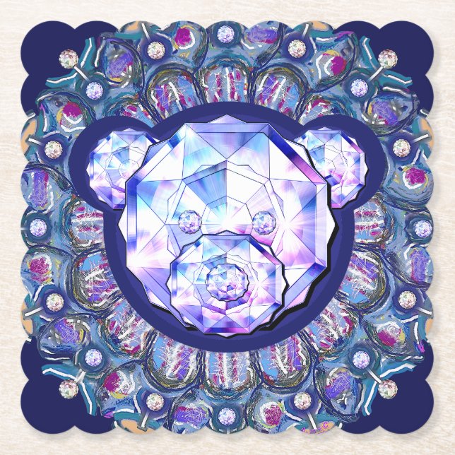 Posavasos De Papel Rosace azul o rojo para bebé y niño (Anverso)