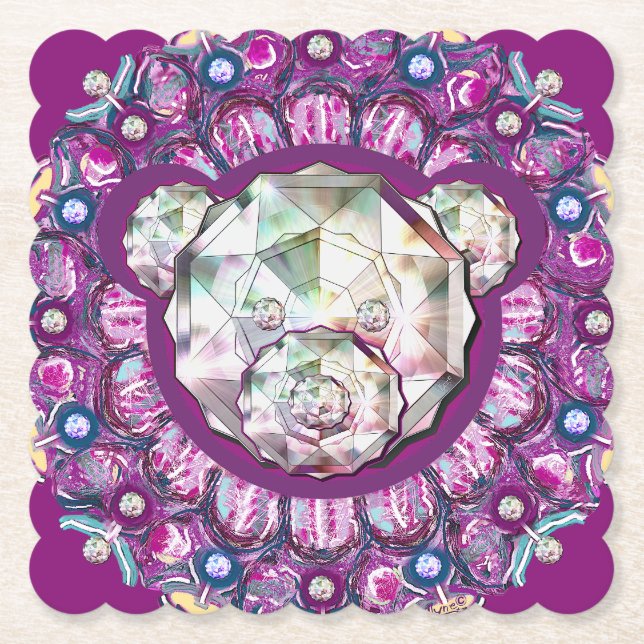 Posavasos De Papel Rosace azul o rojo para bebé y niño (Anverso)