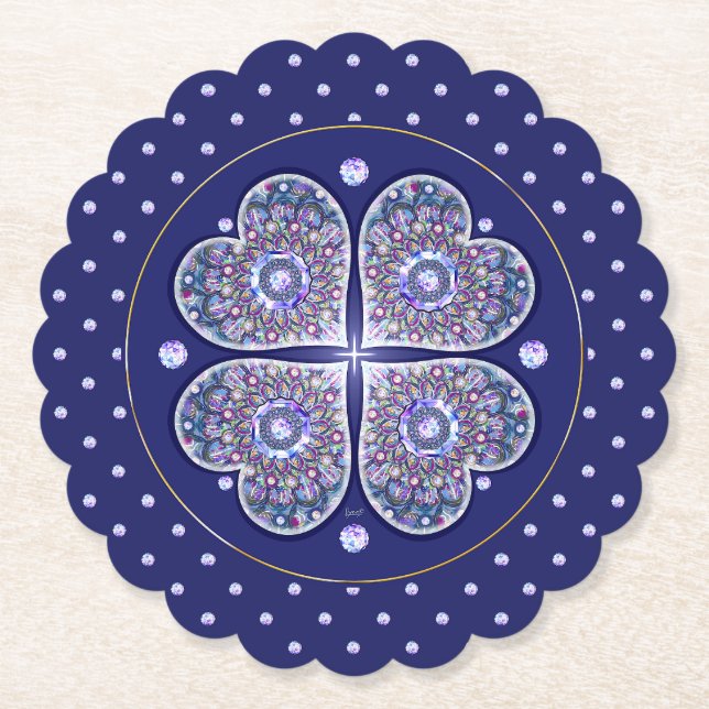 Posavasos De Papel Rosario azul (Anverso)