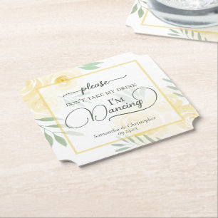 Posavasos De Papel Rosas Amarillas Mantequilla No Te Llevarás Mi Bebi