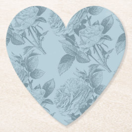 Posavasos De Papel Rosas azules de época