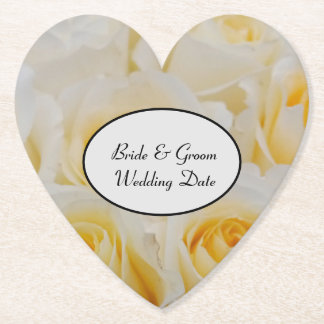 Posavasos De Papel Rosas de Coaster de Papel Novia Novio Fecha