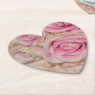 Posavasos De Papel Rosas de Crema Rosa Romántica