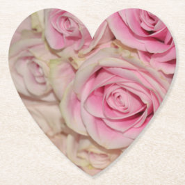 Posavasos De Papel Rosas de Crema Rosa Romántica
