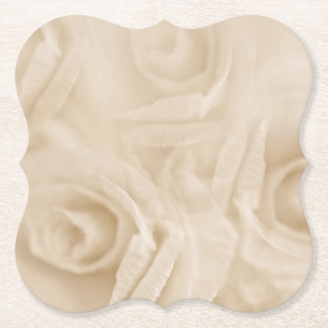 Posavasos De Papel Rosas de papel sepia (Anverso)
