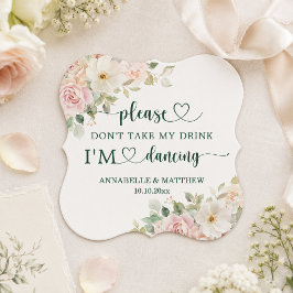 Posavasos De Papel Rosas de suave rubor No me quites mi bebida Bodas