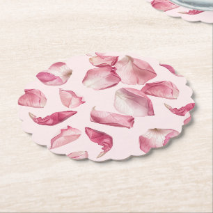 Posavasos De Papel Rosas patrón de pétalos y Prosecco Nupcial