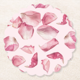 Posavasos De Papel Rosas patrón de pétalos y Prosecco Nupcial