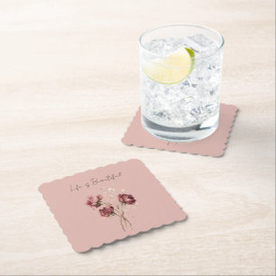 Posavasos De Papel Rosas Rojas Rosas Florales