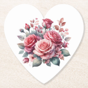 Posavasos De Papel Rose Bouquet Floral Design-62101