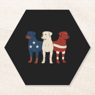 Posavasos De Papel Rottweiler 4 de julio Amante de los perros Hombres