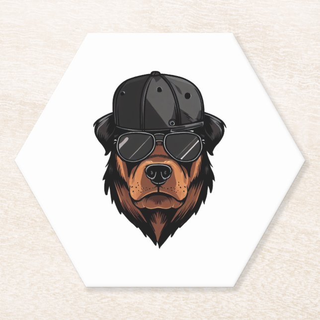 Posavasos De Papel Rottweiler Gangster (Anverso)