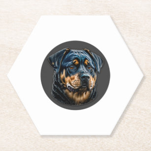 Posavasos De Papel Rottweiler negro