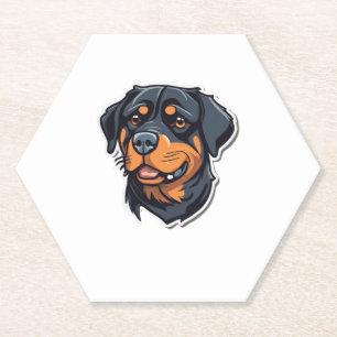 Posavasos De Papel Rottweiler Royalty Patsitive Adorable Rottie Cha