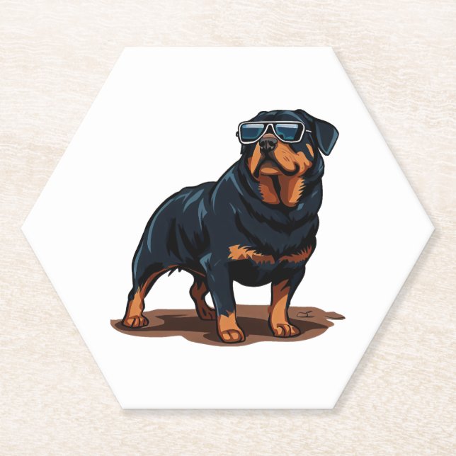 Posavasos De Papel Rottweiler The Gent (Anverso)