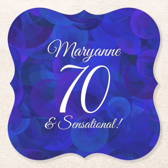 Posavasos De Papel Royal Blue 70 y la fiesta sensacional de cumpleaño (Anverso)