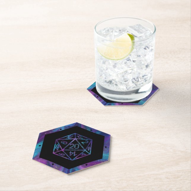 Posavasos De Papel RPG Dice | Nebula Fantasy Tabletop PnP Roleplayer (In situ)