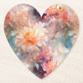 Posavasos De Papel Rubor de Rosa Melocotón Naranja Floral