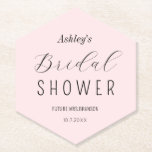 Posavasos De Papel Rubor Rosa Elegante para Despedida de Soltera<br><div class="desc">Posavasos de Despedida de Soltera Rosa con fondo rosa pálido y texto manuscrito. Más productos con este diseño están en la colección a continuación.</div>