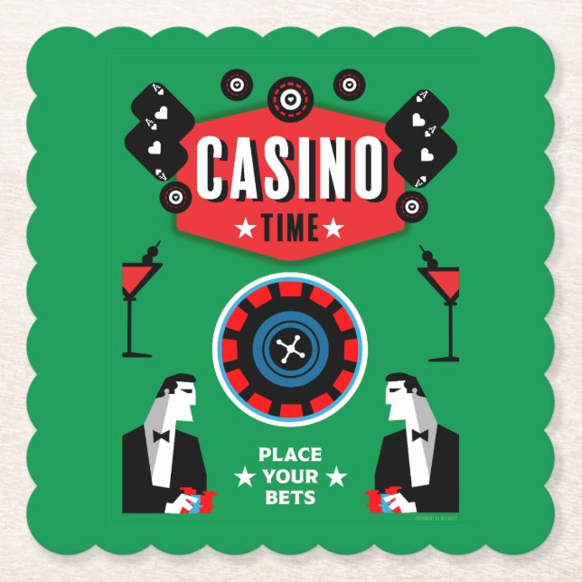 Posavasos De Papel Ruleta de póquer de juegos de casino (Anverso)