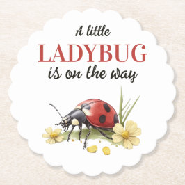Posavasos De Papel Rustic Garden Daisy Little Ladybug Baby Shower