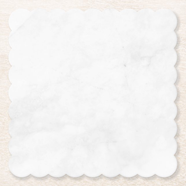 Posavasos de papel rústico de mármol blanco simple (Anverso)