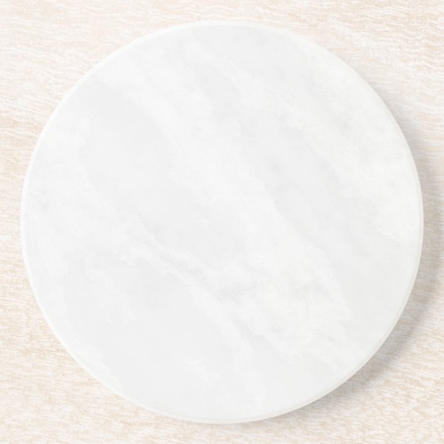 Posavasos de papel rústico de mármol blanco simple (Frente)