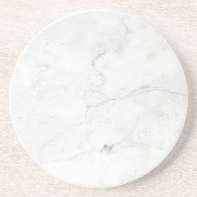 Posavasos de papel rústico de mármol blanco simple (Frente)