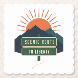 Posavasos De Papel Ruta Escénica a Liberty Paper Coaster