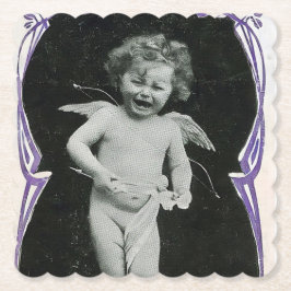 Posavasos De Papel Sad Cherub Angel Print