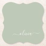 Posavasos De Papel Sage Green Minimalista Moderno Monograma elegante<br><div class="desc">Presentamos nuestra elegante colección de monogramas Minimalistas y ecológicos: eleve su estética con serenidad sofisticada y elegancia intemporal. Nuestra colección muestra diseños minimalistas en un ambiente tranquilo y verde, complementado con refinados monogramas adaptados a su estilo personal. Desde papel pulido hasta accesorios versátiles, cada pieza de nuestra colección está meticulosamente...</div>