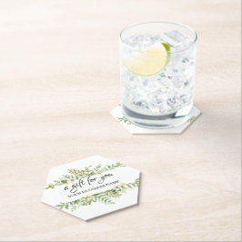 Posavasos De Papel Salon de follaje verde acuarela