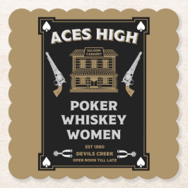 Posavasos De Papel Saloon de Cowboy American Frontier