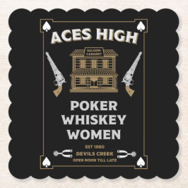 Posavasos De Papel Saloon de Cowboy American Frontier