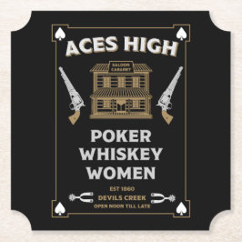 Posavasos De Papel Saloon de Cowboy American Frontier