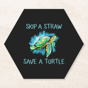 Posavasos De Papel Saltar Una Paja Salvar Una Tortuga