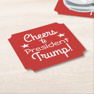 Posavasos De Papel ¡Salud al presidente Trump!