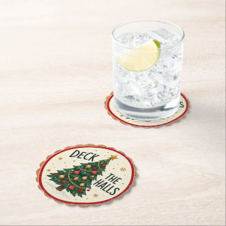 Posavasos De Papel Saludos Navideños Festivos