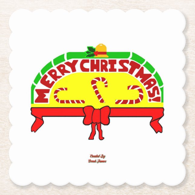 Posavasos De Papel Saludos navideños Pascua de Papel Cuadrado (Anverso)