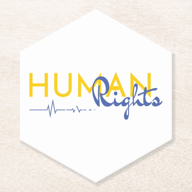 Posavasos De Papel Salvamento de los derechos humanos (Anverso)