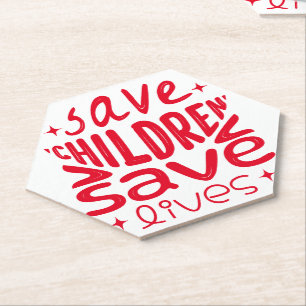 Posavasos De Papel Salven niños, salven vidas