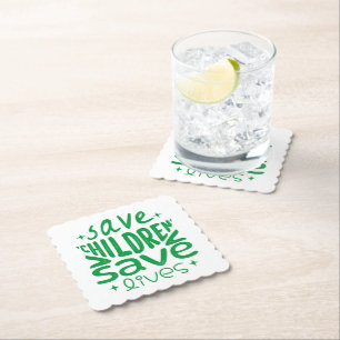 Posavasos De Papel Salven niños, salven vidas